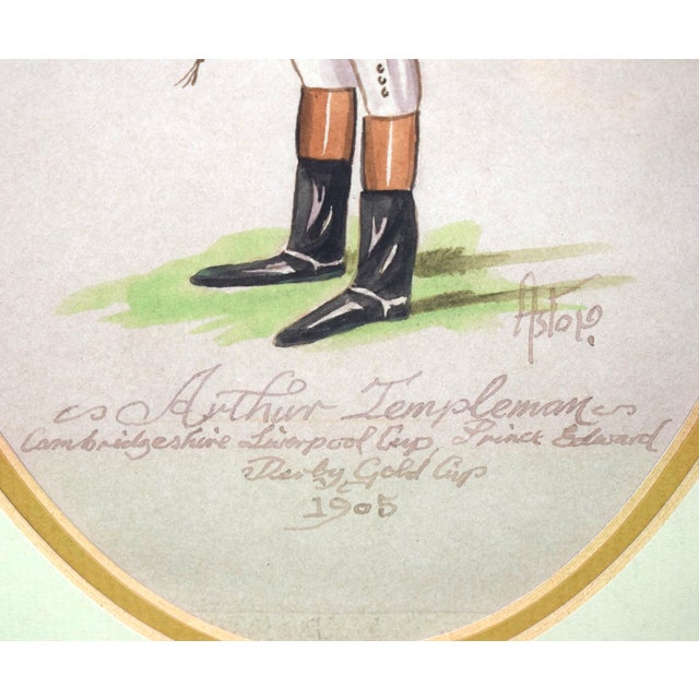 Traditional Arthur Templeman Jockey C1905 Watercolour by Astor For Sale - Image 3 of 4