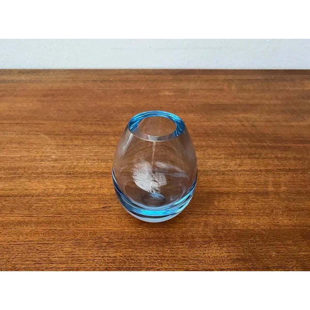 Blue Mid-Century Danish Hellas Series Glass Vase by Per Lütken for Holmegaard, 1960s For Sale - Image 8 of 13