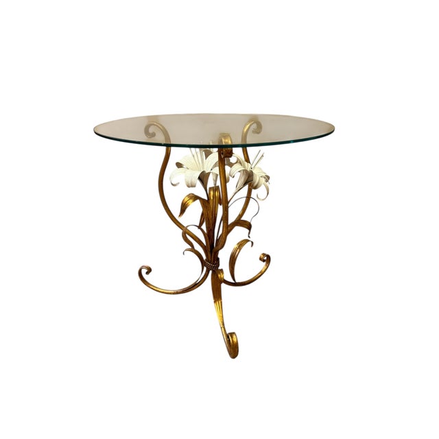 Hollywood Regency Tole Lilly Side Table For Sale - Image 15 of 17