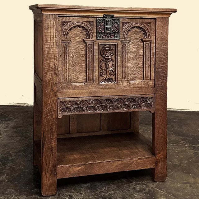Rustic European Antique Neoclassical Revival Raised Cabinet ~ Dry Bar For Sale - Image 3 of 12