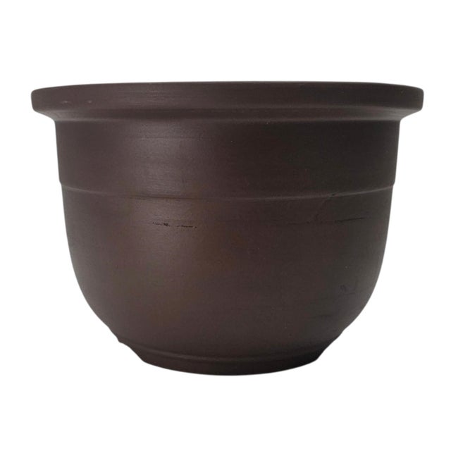 Chinese Tokoname Yixing Clay Bonsai Pot Round Basin Planter 9" For Sale - Image 4 of 9