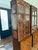 1970s Pair of Henredon Lighted Chinoiserie Mahogany Display Cabinets | Brass Campaign Hardware | 84"h For Sale - Image 14 of 18