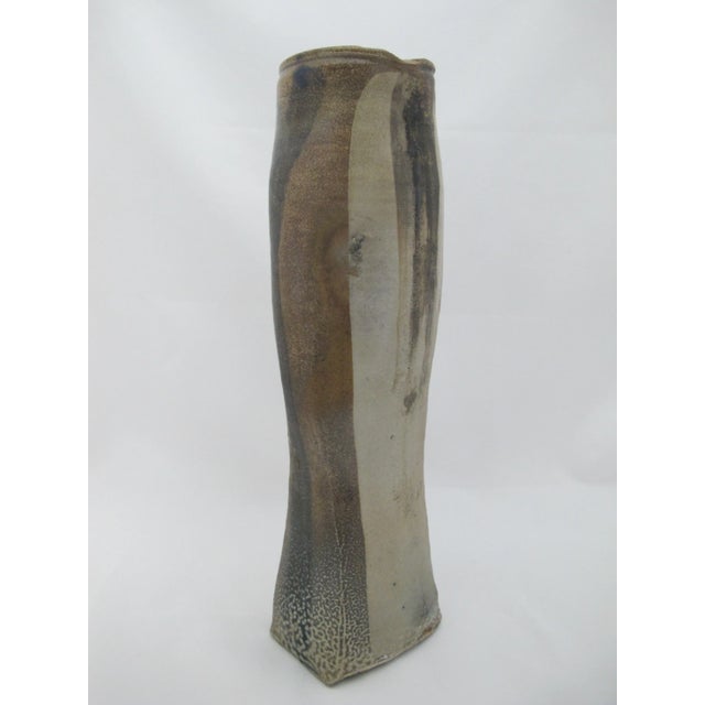 Sandra Johnstone Abstract Salt Glazed Stoneware Pottery Vessel 16 1/4" Vase For Sale - Image 13 of 14