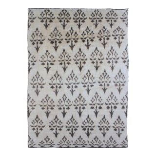 Hand Knotted Ikat Rug . 08'03" X 10'10" For Sale