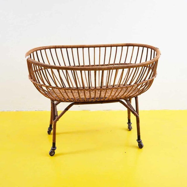 Brown Vintage Bamboo Bed, 1960s For Sale - Image 8 of 8