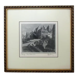 Pont Flamand Gravure Print, Framed