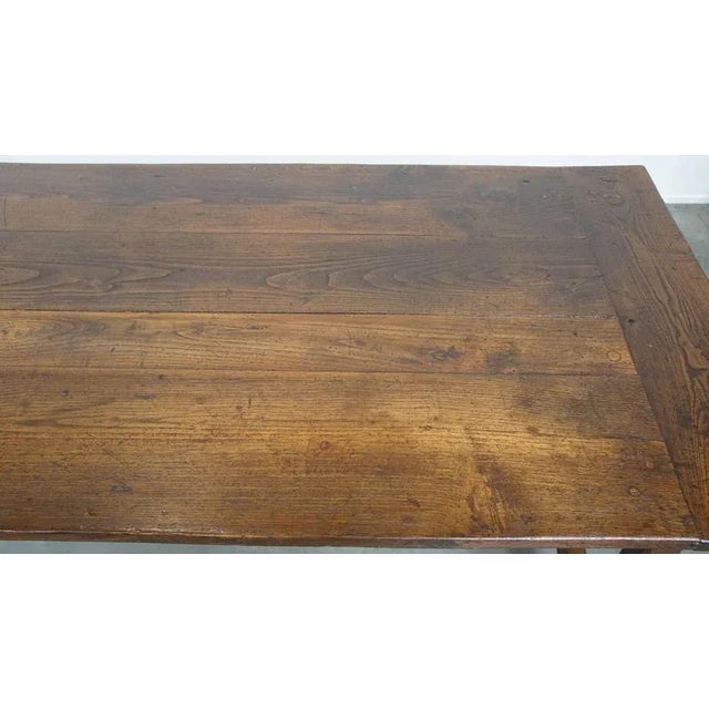 Wood Antique French Farm Chestnut Dining Table with Drawers, Early 19th Century For Sale - Image 7 of 17