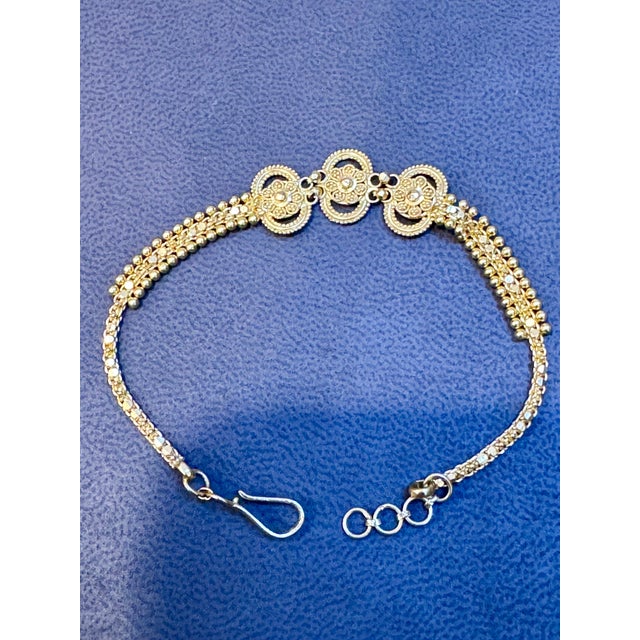 2020s Hand Made 22 Karat Yellow Gold Solid Bracelet, 8.6 Gm, 7 Inch For Sale - Image 5 of 8