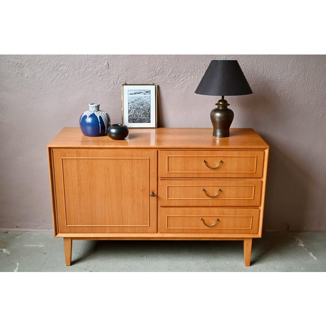 Small Vintage Scandinavian Sideboard in Light Oak, 1960s For Sale - Image 3 of 17