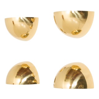 Italian Space Age Brass Quebec Sconces by Gilla Giani for Tronconi, 1980s, Set of 2 For Sale