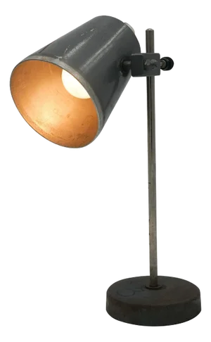 1940s English Salvaged Laboratory School Table Adjustable Light 001