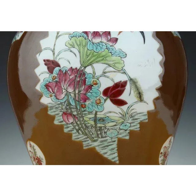 19th Century Chinese Export Porcelain Famille Rose Batavian Glaze Vase For Sale - Image 4 of 11