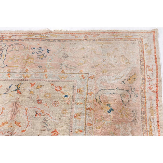Antique Turkish Oushak Rug For Sale In New York - Image 6 of 9
