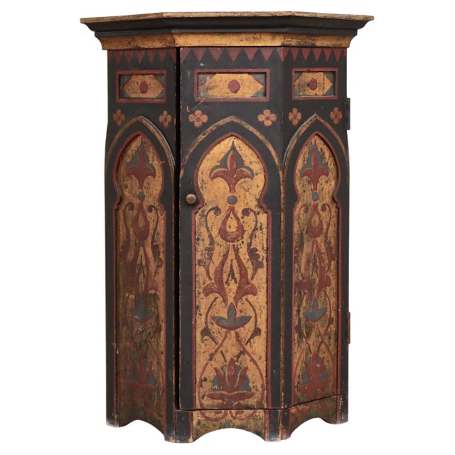 Antique Scandinavian Column Cabinet with Hand-Painted Decor For Sale - Image 16 of 16