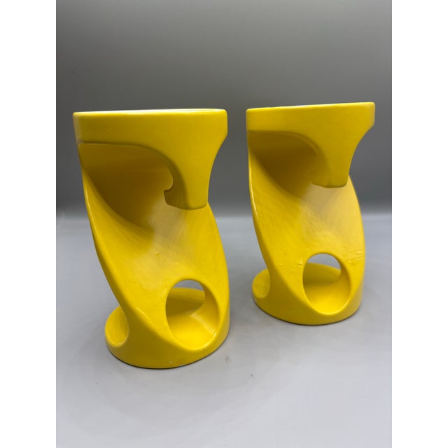 Space Age Italian Modern Sunny Yellow Mid 20th Century Wall Hooks a Pair For Sale - Image 9 of 9