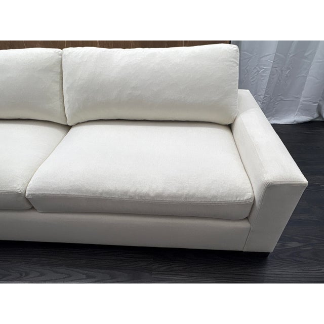 Linen Rh Restoration Hardware Maxwell 2-Cushion Sofa 8' | Classic 40" Depth | Down-Feather Fill | Performance Linen Weave | Natural For Sale - Image 8 of 18