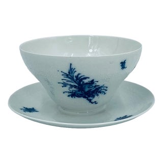 Vintage Blue Sauceboat with Saucer from Rosenthal, 1965 For Sale