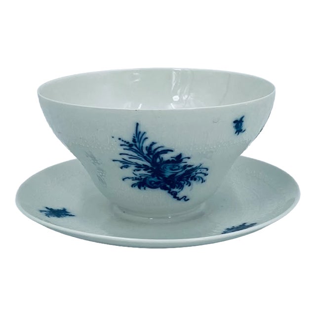 Vintage Blue Sauceboat with Saucer from Rosenthal, 1965 For Sale