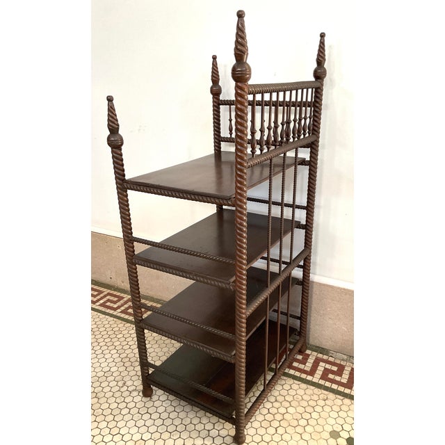 Three-Tiered Victorian ‘Whatnot’ Wood Display Shelf For Sale - Image 11 of 12