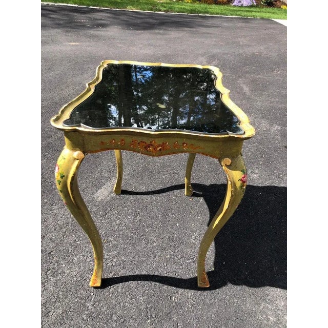 Italian Hand Painted Mirror Top Side Table For Sale - Image 12 of 13