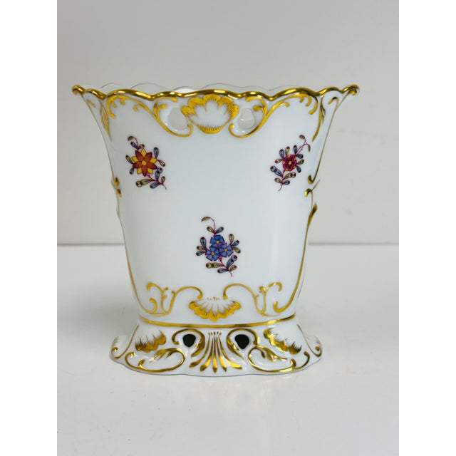 Beautifully designed and hand-painted miniature urn from Herend of Hungary. This is a discontinued piece from the Herend...