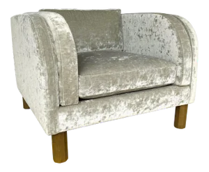 Modern Gray Crushed Velvet Club Chair