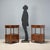 Pair of Louis Philippe walnut nightstands, crafted in Italy in the second quarter of the 19th century, exemplifying the...