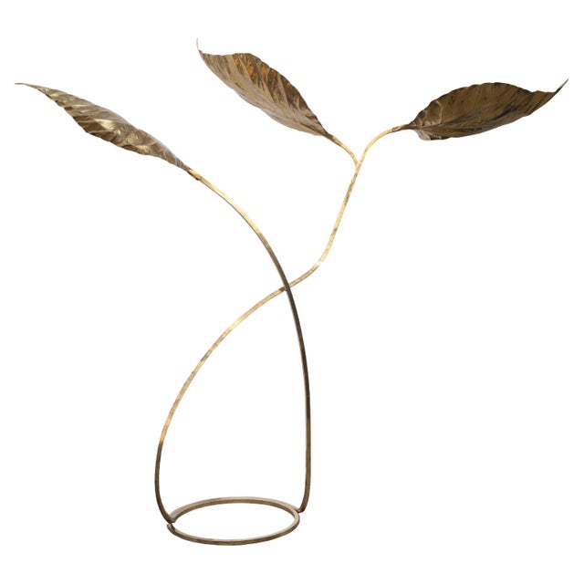 Gold 1970s Carlo Giorgi for Bottega Gadda 'Rabarbaro' Three-Leaf Floor Lamp For Sale - Image 8 of 18