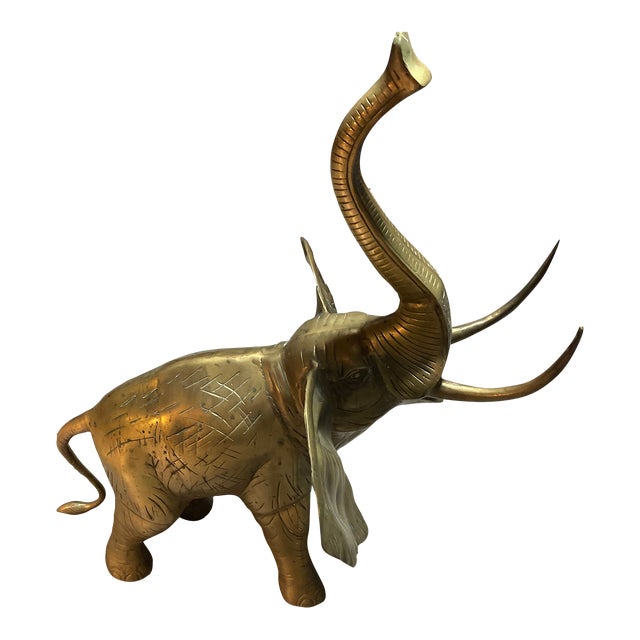 1960s Vintage Monumental Extra Large Brass Elephant Statue Chairish
