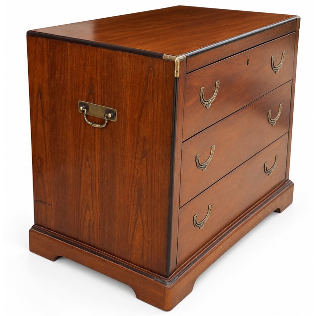 1970s National Mt. Airy Campaign-Style Three-Drawer Chest For Sale - Image 11 of 15