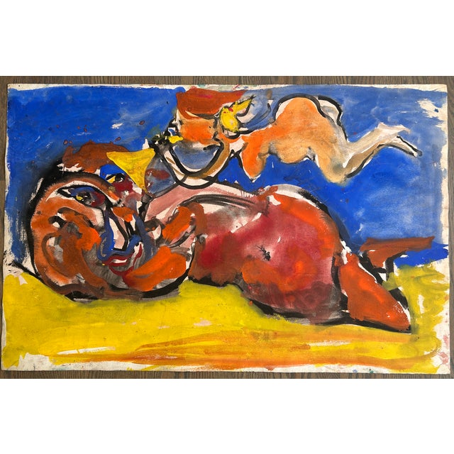 1970s Hendrik Grise Large Vintage 1970s Abstract Expressionist Painting For Sale - Image 5 of 5