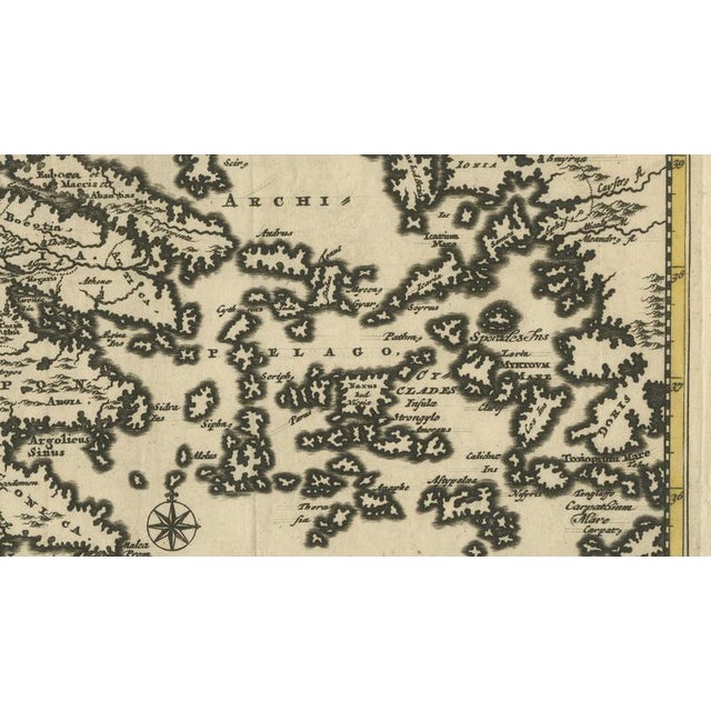 Antique Greek Map of Aegean Sea and Crete, 1697 For Sale - Image 5 of 9