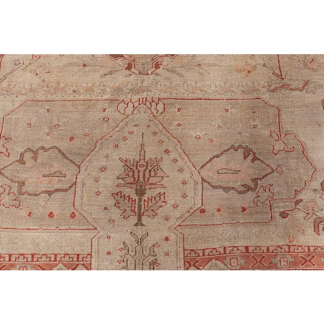 Antique Turkish Oushak Rug For Sale - Image 9 of 9