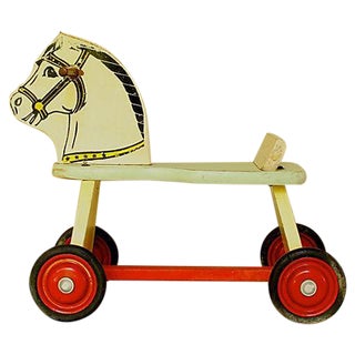 Vintage Wooden Horse Toy For Sale