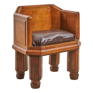 Art Deco Wood Armchair For Sale