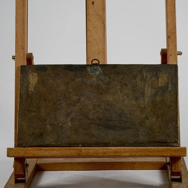 1940s Vintage Metal Hunting Scene Plate For Sale - Image 5 of 6