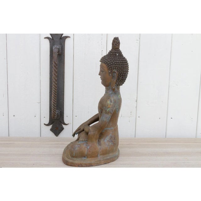 Bronze Antique Tall Southeast Asian Bronze Buddha For Sale - Image 8 of 12