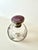 Crystal Perfume Bottle with Sterling Lidded Guilloché Lavender Enamel For Sale - Image 4 of 8