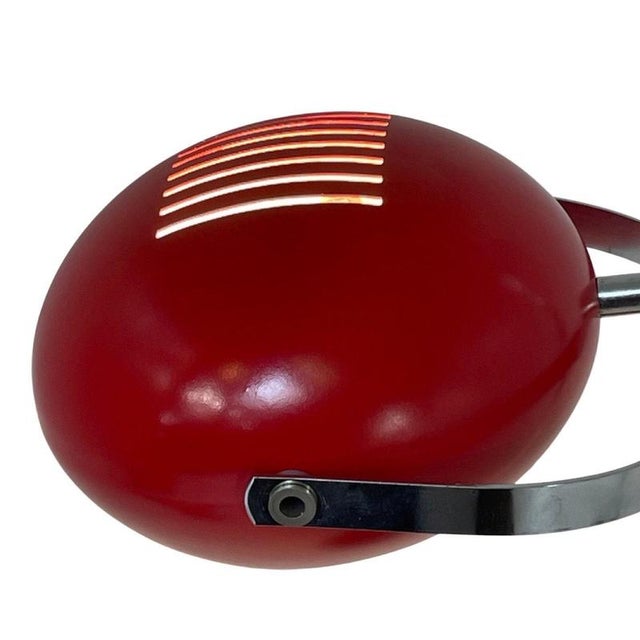 Space Age Table Lamp with Red Shade, Black Base and Chromed Upright from Herda For Sale - Image 5 of 10