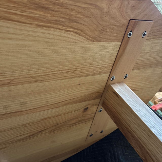 Oval Ash Breakfast Table With Trestle Base For Sale - Image 9 of 9