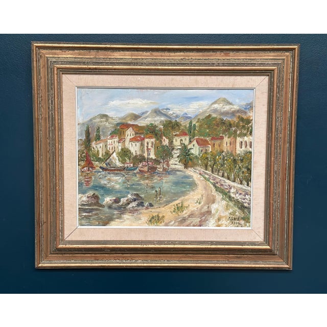 Kewe, Coastal Village, 1984, Oil Painting on Panel, Framed For Sale - Image 13 of 15