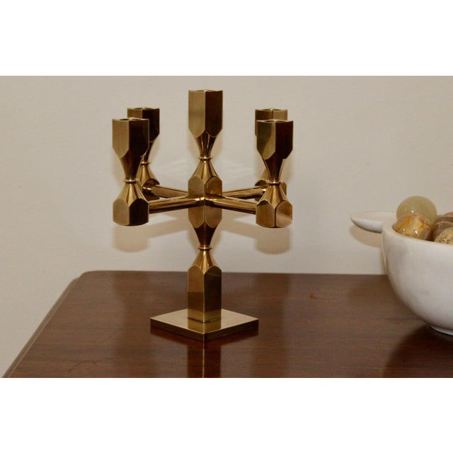Vintage Swedish Brass Candelabra by Gusum, 1990 For Sale - Image 11 of 11