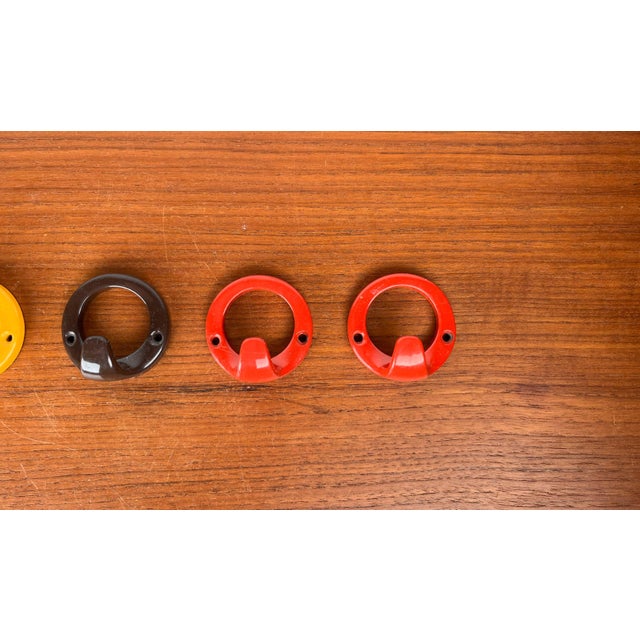 Mid-Century Modern German Space Age Metal Coat Hooks, 1960s, Set of 5 For Sale - Image 14 of 18