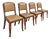 Chairs in Oak and Studded Imitation Leather, 1940s, Set of 4 For Sale