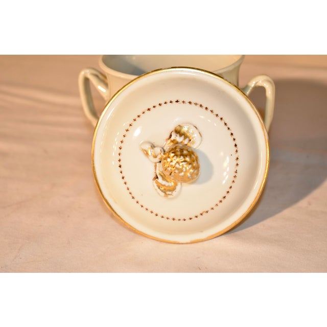 19th Century Creamware Lidded Bouillon Cup For Sale - Image 9 of 9