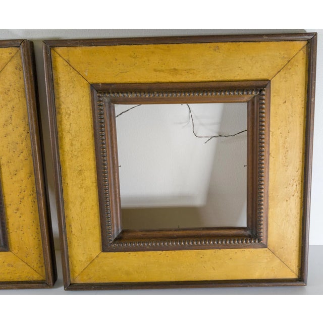 Mid-Century Pair of Birdseye Maple and Walnut Square Picture Painting Frames For Sale In New York - Image 6 of 12