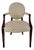 Vintage Inlaid Wood Round Back Accent Chair For Sale