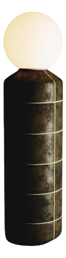 Navazi Medium Floor Lamp in Scorched Coal Ceramic and Frosted Glass by Svitanok