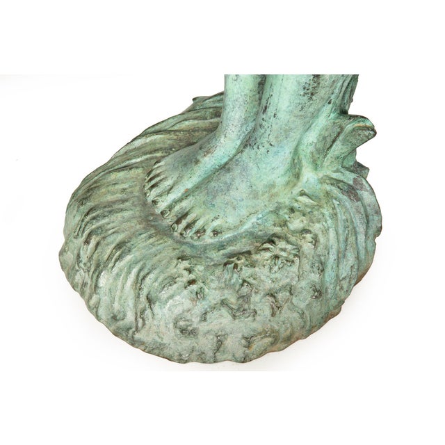 Verdigris American Art Nouveau Bronze Sculpture of “Wildflower” by Edward Berge For Sale - Image 8 of 18