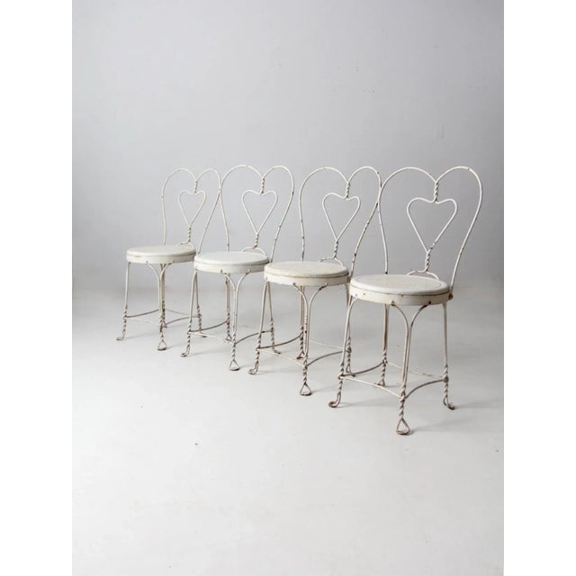 Farmhouse Vintage Ice Cream Parlor Chairs Set of 4 For Sale - Image 3 of 10